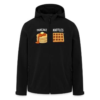Pfannkuchen über Waffeln - Recycelte Männer Softshell-Jacke von Stanley/Stella - Schwarz - Vorne - AI Model Male 185 light (185cm)