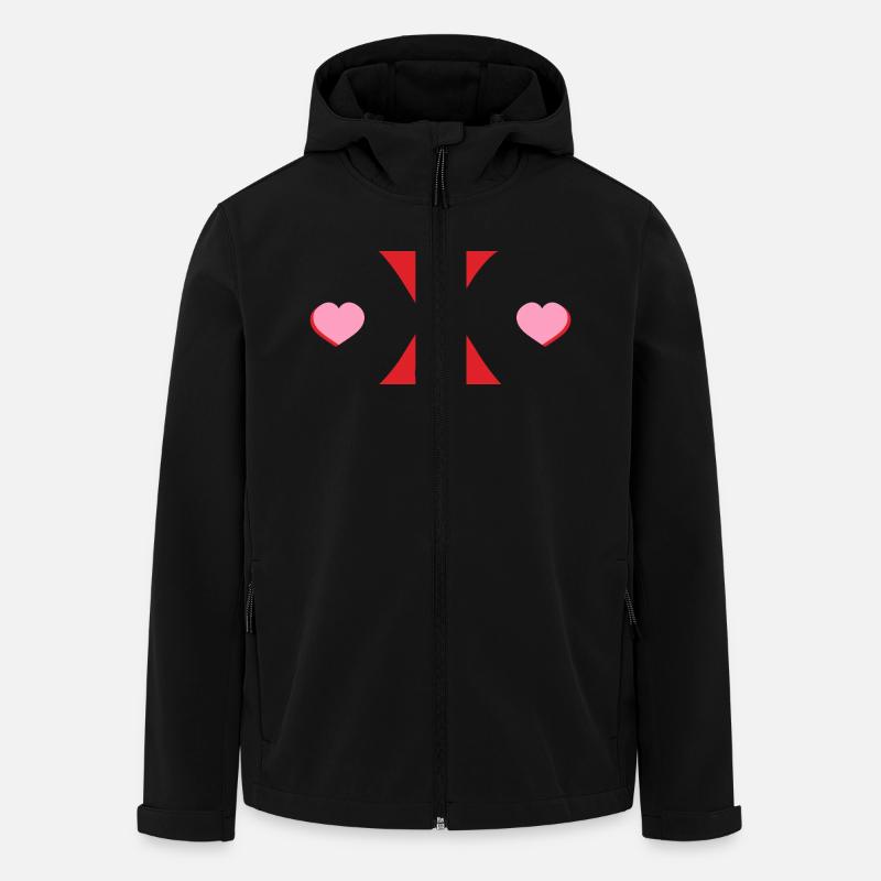 Buchstabe x Rote Herzen - Recycelte Männer Softshell-Jacke von Stanley/Stella - Schwarz