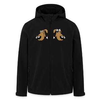 2 Dog Team Two Friends Love Couple In Love - Men’s Recycled Softshell Jacket by Stanley/Stella - black - Front - AI Model Male 185 light (185cm)