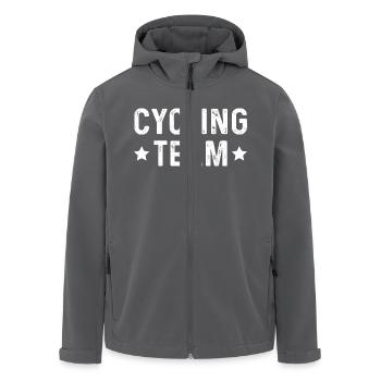 Cycling Team - Men’s Recycled Softshell Jacket by Stanley/Stella - black - Front - AI Model Male 185 light (185cm)