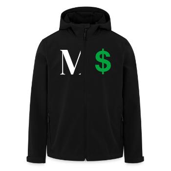 Letter M Dollar - Men’s Recycled Softshell Jacket by Stanley/Stella - black - Front - AI Model Male 185 light (185cm)