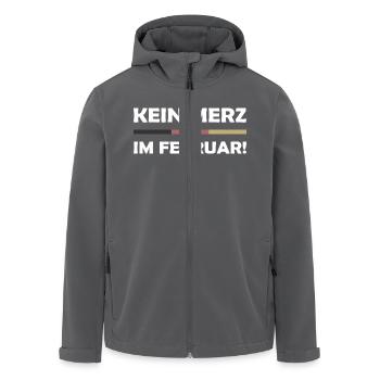 Kein Merz im Februar! - Recycelte Männer Softshell-Jacke von Stanley/Stella - Schwarz - Vorne - AI Model Male 185 light (185cm)