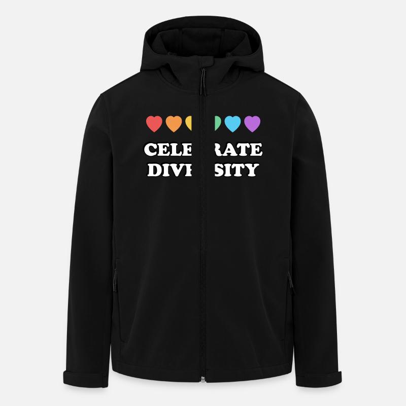 Célébrez la diversité Rainbow Hearts - Veste softshell homme en polyester recyclé Stanley/Stella - noir