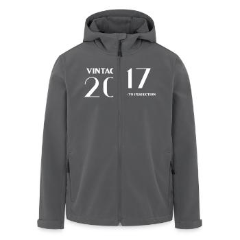 Jahrgang 2017 bis zur Perfektion gereift - Recycelte Männer Softshell-Jacke von Stanley/Stella - Schwarz - Vorne - AI Model Male 185 light (185cm)