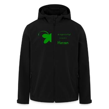 Glück beginnt im Kopf - Recycelte Männer Softshell-Jacke von Stanley/Stella - Schwarz - Vorne - AI Model Male 185 light (185cm)
