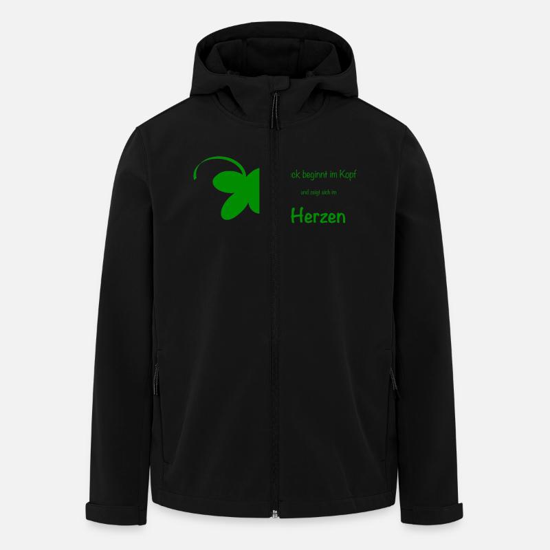 Glück beginnt im Kopf - Recycelte Männer Softshell-Jacke von Stanley/Stella - Schwarz
