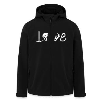 Love Climbing - Men’s Recycled Softshell Jacket by Stanley/Stella - black - Front - AI Model Male 185 light (185cm)
