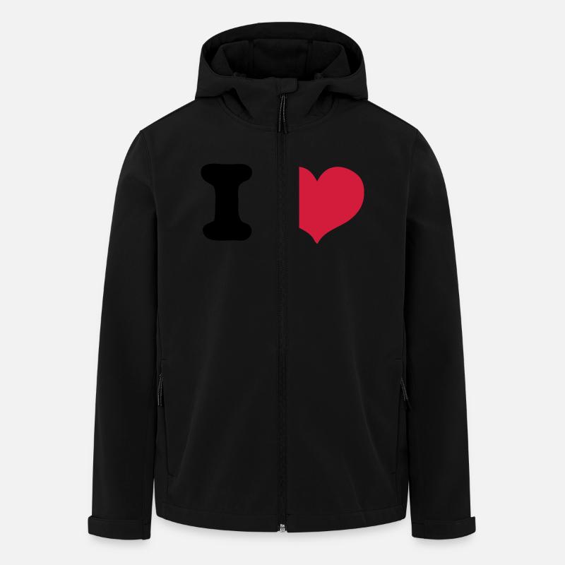 i love - Recycelte Männer Softshell-Jacke von Stanley/Stella - Schwarz