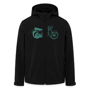 DDR Motorrad Sport AWO - Recycelte Männer Softshell-Jacke von Stanley/Stella - Schwarz - Vorne - AI Model Male 185 light (185cm)