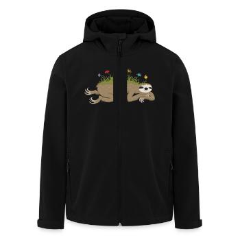 Faultierfrühling - Recycelte Männer Softshell-Jacke von Stanley/Stella - Schwarz - Vorne - AI Model Male 185 light (185cm)