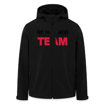 Nie ohne mein Team - Recycelte Männer Softshell-Jacke von Stanley/Stella - Schwarz - Vorne - AI Model Male 185 light (185cm)