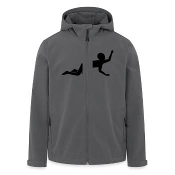 crawling_man - Men’s Recycled Softshell Jacket by Stanley/Stella - black - Front - AI Model Male 185 light (185cm)