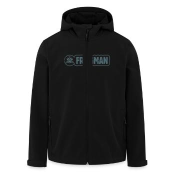 FROGMAN BLUE plongée sous marine - Veste softshell homme en polyester recyclé Stanley/Stella - noir - Devant - AI Model Male 185 light (185cm)