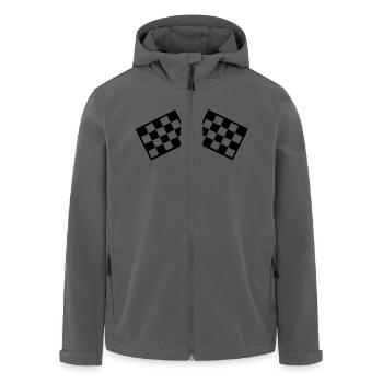 drapeaux - course automobile - Veste softshell homme en polyester recyclé Stanley/Stella - noir - Devant - AI Model Male 185 light (185cm)