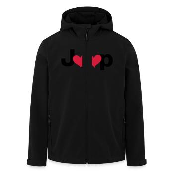 Jeep Love - Autonaut.com - Men’s Recycled Softshell Jacket by Stanley/Stella - black - Front - AI Model Male 185 light (185cm)