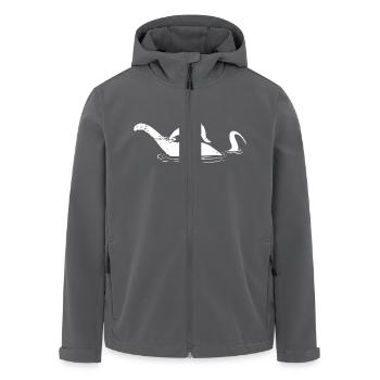 Sasquatch reitet Nessie Lustig Bigfoot Loch Ness - Recycelte Männer Softshell-Jacke von Stanley/Stella - Schwarz - Vorne - AI Model Male 185 light (185cm)