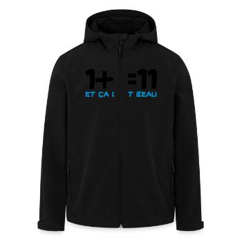 1+1=11 et ça c'est beau - Veste softshell homme en polyester recyclé Stanley/Stella - noir - Devant - AI Model Male 185 light (185cm)