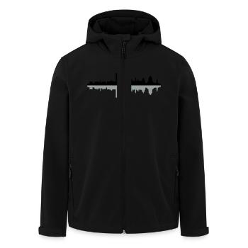 Skyline Leipzig Schatten - Recycelte Männer Softshell-Jacke von Stanley/Stella - Schwarz - Vorne - AI Model Male 185 light (185cm)
