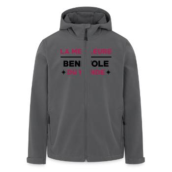 Bénévolat / Bénévole / Solidaire / Humanitaire - Veste softshell homme en polyester recyclé Stanley/Stella - noir - Devant - AI Model Male 185 light (185cm)