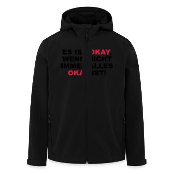 Es ist okay, wenn nicht immetr alles okay ist - Recycelte Männer Softshell-Jacke von Stanley/Stella - Schwarz - Vorne - AI Model Male 185 light (185cm)