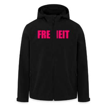 FREIHEIT - Recycelte Männer Softshell-Jacke von Stanley/Stella - Schwarz - Vorne - AI Model Male 185 light (185cm)