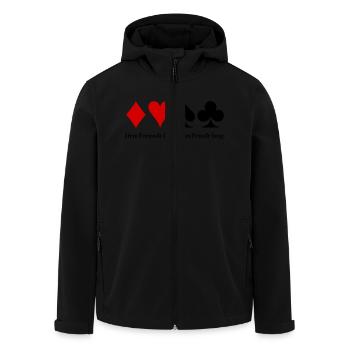 Dem Freunde kurz, dem Feinde lang – Skat Spruch - Recycelte Männer Softshell-Jacke von Stanley/Stella - Schwarz - Vorne - AI Model Male 185 light (185cm)