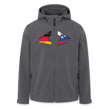 Deutschland Slowenien Flagge Hände Herzform used - Recycelte Männer Softshell-Jacke von Stanley/Stella - Schwarz - Vorne - AI Model Male 185 light (185cm)