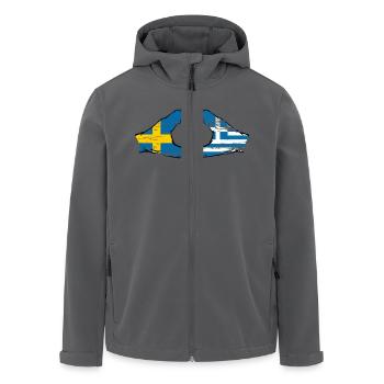 Schweden Griechenland Flagge Hände Herzform used - Recycelte Männer Softshell-Jacke von Stanley/Stella - Schwarz - Vorne - AI Model Male 185 light (185cm)
