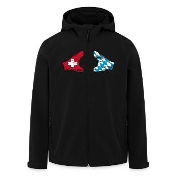 Switzerland Bavaria Flag Hands Heart Shape Used - Men’s Recycled Softshell Jacket by Stanley/Stella - black - Front - AI Model Male 185 light (185cm)