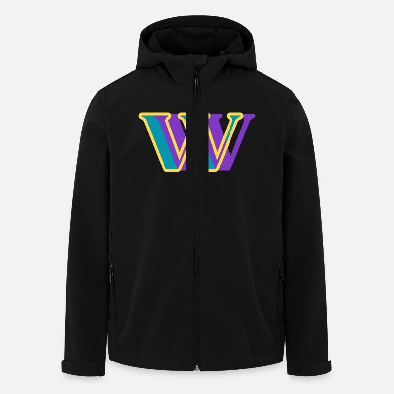 Mehrfarbiger Buchstabe w - Recycelte Männer Softshell-Jacke von Stanley/Stella - Schwarz