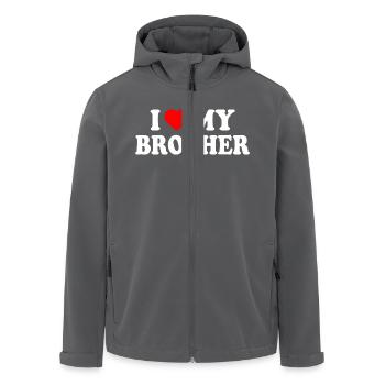 i love my brother - Men’s Recycled Softshell Jacket by Stanley/Stella - black - Front - AI Model Male 185 light (185cm)