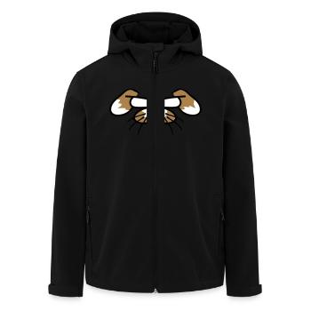 Dog, rabbit, animal, looking, angry, angry, serious, aggressive - Men’s Recycled Softshell Jacket by Stanley/Stella - black - Front - AI Model Male 185 light (185cm)