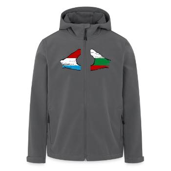 Luxembourg Bulgaria flag hands heart shape used - Men’s Recycled Softshell Jacket by Stanley/Stella - black - Front - AI Model Male 185 light (185cm)