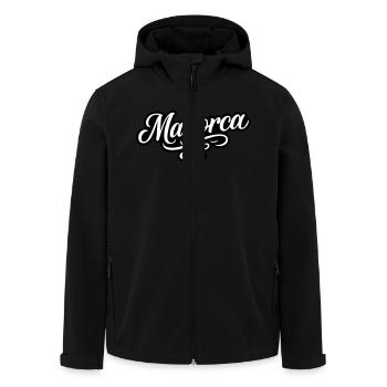 Mallorca Schriftzug - Recycelte Männer Softshell-Jacke von Stanley/Stella - Schwarz - Vorne - AI Model Male 185 light (185cm)