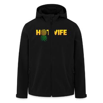 Hotwife Upside Down Pineapple Swinger Hot Wife - Men’s Recycled Softshell Jacket by Stanley/Stella - black - Front - AI Model Male 185 light (185cm)