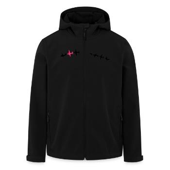 Aircraft-Roll-2Col - Recycelte Männer Softshell-Jacke von Stanley/Stella - Schwarz - Vorne - AI Model Male 185 light (185cm)