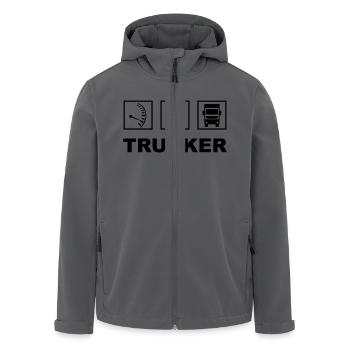 Trucker - Recycelte Männer Softshell-Jacke von Stanley/Stella - Schwarz - Vorne - AI Model Male 185 light (185cm)