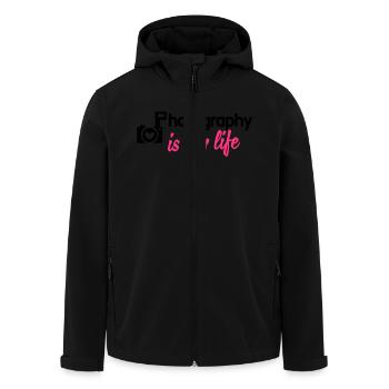 photography is my life - Recycelte Männer Softshell-Jacke von Stanley/Stella - Schwarz - Vorne - AI Model Male 185 light (185cm)