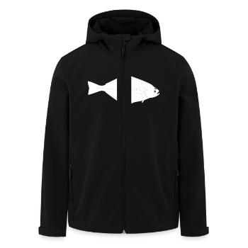 Heilbutt Vollformat weiß - Recycelte Männer Softshell-Jacke von Stanley/Stella - Schwarz - Vorne - AI Model Male 185 light (185cm)