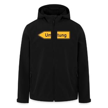 Umleitung Links - Recycelte Männer Softshell-Jacke von Stanley/Stella - Schwarz - Vorne - AI Model Male 185 light (185cm)