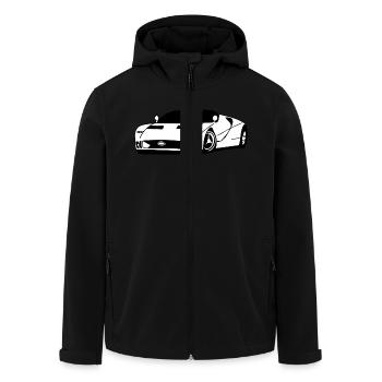 Weißer Sportwagen - Recycelte Männer Softshell-Jacke von Stanley/Stella - Schwarz - Vorne - AI Model Male 185 light (185cm)