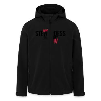 Wilde Stewardess entfesselt - Recycelte Männer Softshell-Jacke von Stanley/Stella - Schwarz - Vorne - AI Model Male 185 light (185cm)