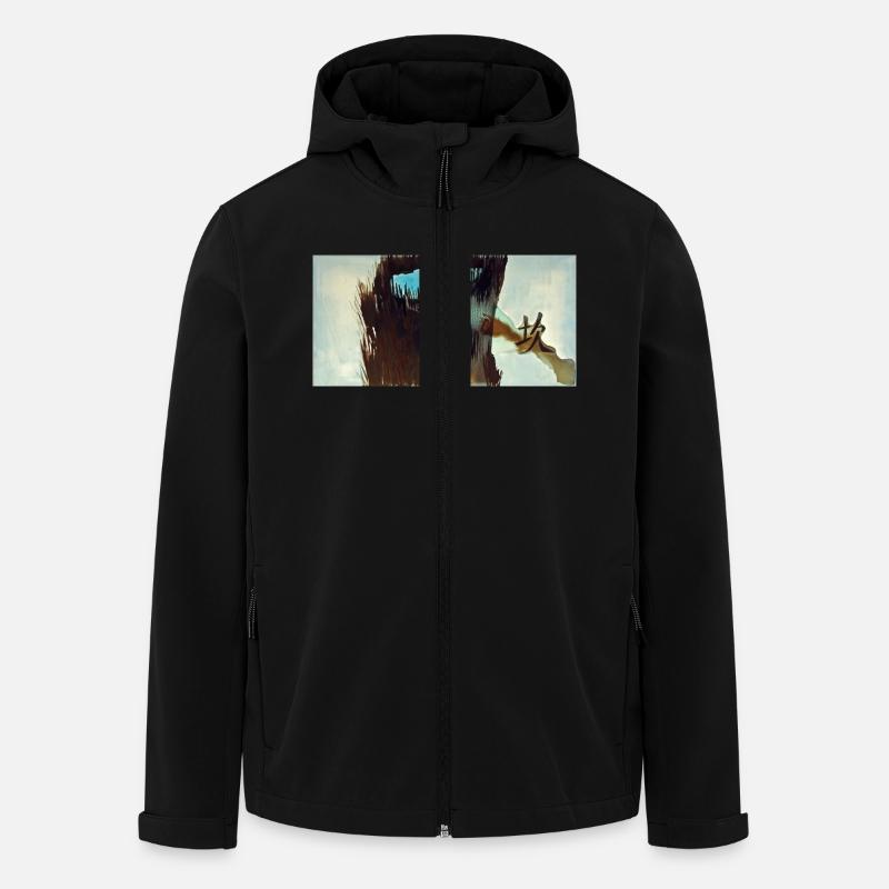 I Ching (Kun - Il Distress) - Giacca softshell uomo in poliestere riciclato di Stanley/Stella - nero