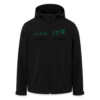 Pixel Evolution - Recycelte Männer Softshell-Jacke von Stanley/Stella - Schwarz - Vorne - AI Model Male 185 light (185cm)