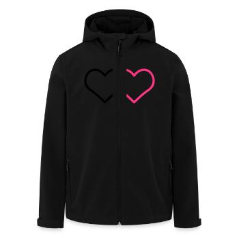 Coeur alliances mariage Corazone alianzas Herz Ehe - Veste softshell homme en polyester recyclé Stanley/Stella - noir - Devant - AI Model Male 185 light (185cm)