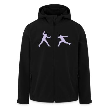 fechter_2c - Men’s Recycled Softshell Jacket by Stanley/Stella - black - Front - AI Model Male 185 light (185cm)