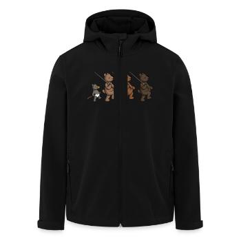 Schwerterbärchen - Recycelte Männer Softshell-Jacke von Stanley/Stella - Schwarz - Vorne - AI Model Male 185 light (185cm)