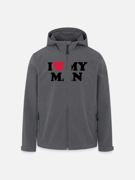 I love my man - Recycelte Männer Softshell-Jacke von Stanley/Stella - Schwarz