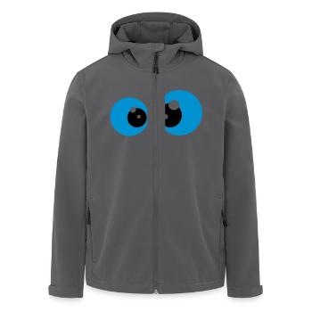 eyes - Men’s Recycled Softshell Jacket by Stanley/Stella - black - Front - AI Model Male 185 light (185cm)