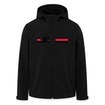 Fliegenfischen - Recycelte Männer Softshell-Jacke von Stanley/Stella - Schwarz - Vorne - AI Model Male 185 light (185cm)